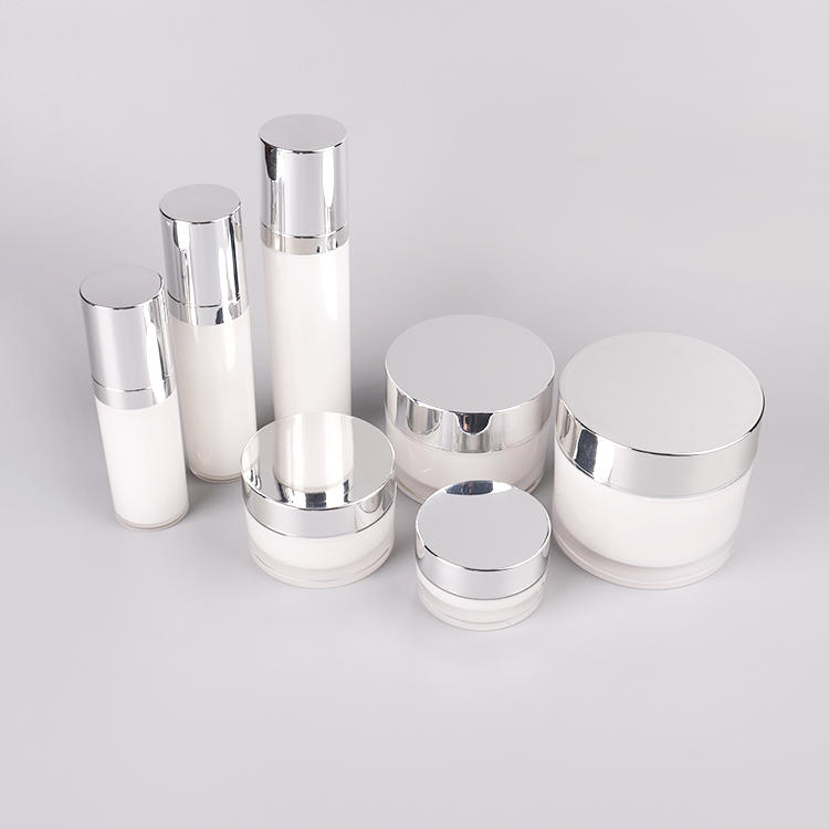 Kosmetische Verpackungen / Acryl-Cremedosen / Acryl-Lotion-Flaschen / Cremedosen / Lotion-Flaschen（Silber）